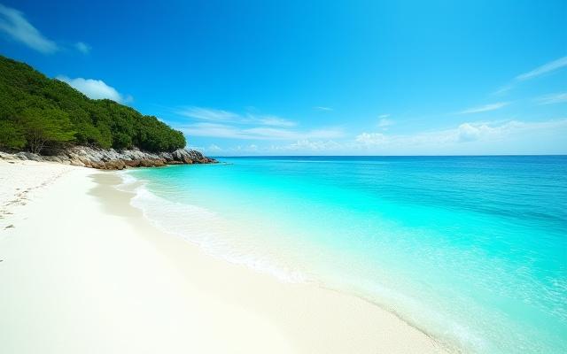 沖縄の美しい碧い海と白い砂浜