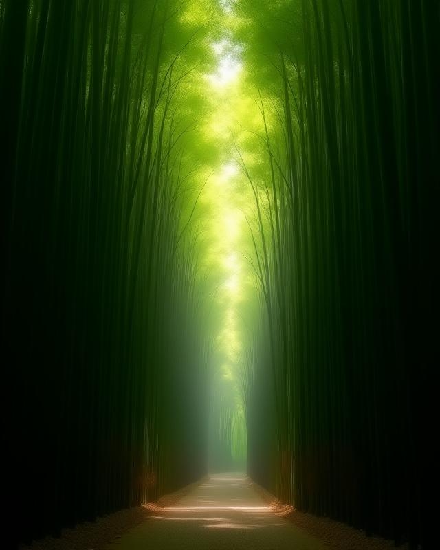 京都の竹林の静寂